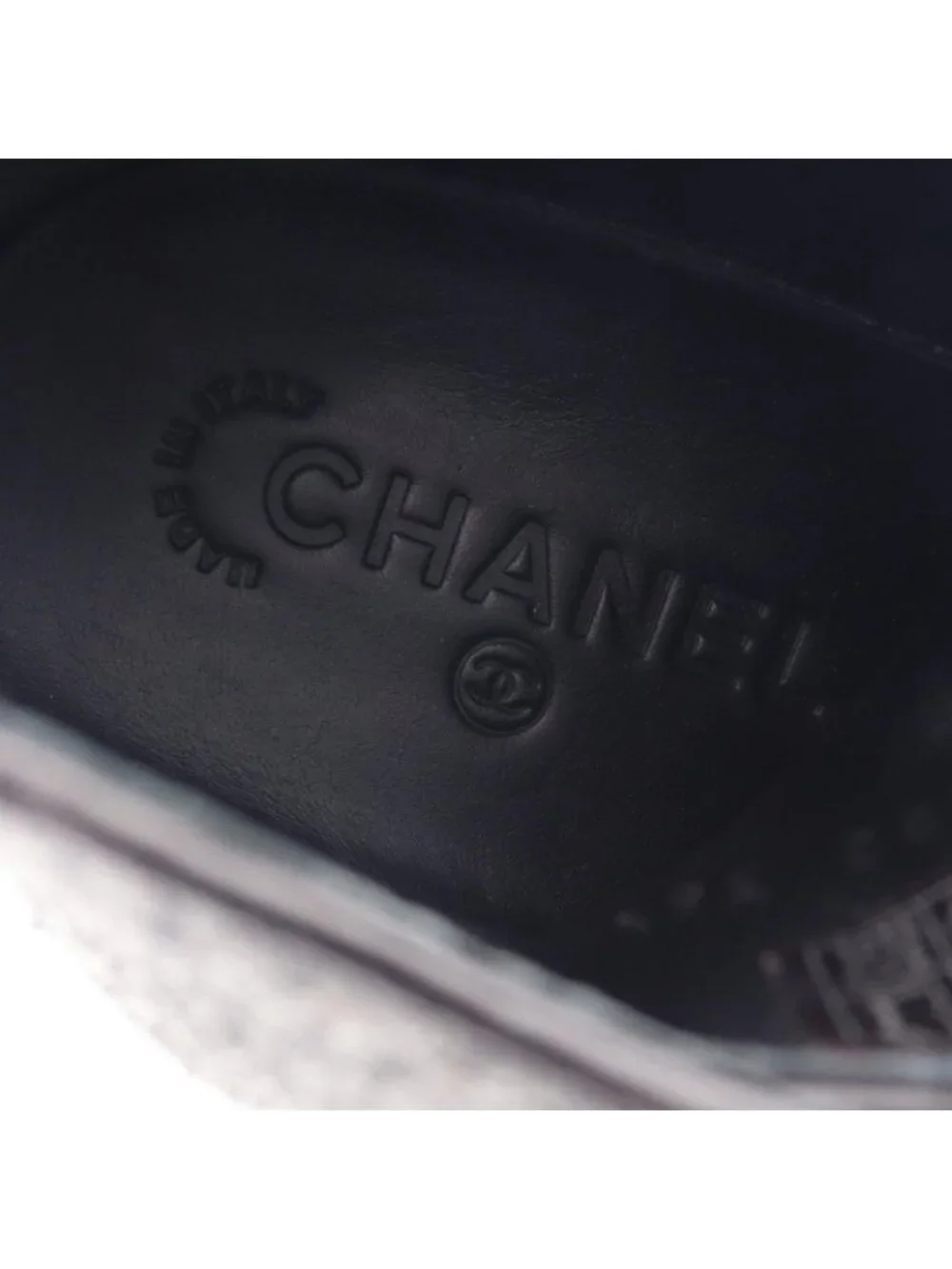Chanel Sneakers CC Logo Fabric Leather CC Tweed High